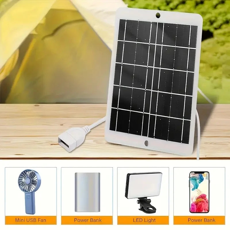 Solar panel, 10W/5W USB 5V portable solar charger, suitable for mobile phones, outdoor use, powered by solar energy