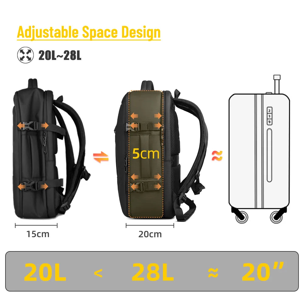 HK Travel Boarding Backpack Multifunctional 17 inch Laptop Bag Large Capacity Business Backpack Leisure Computer Bag Short Trip