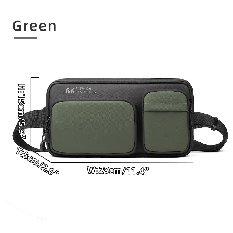 HK Lightweight Crossbody Bag For Men Waterproof Shoulder Messenger Bag Compatible With Handheld Game Console Travel Chest Pouch