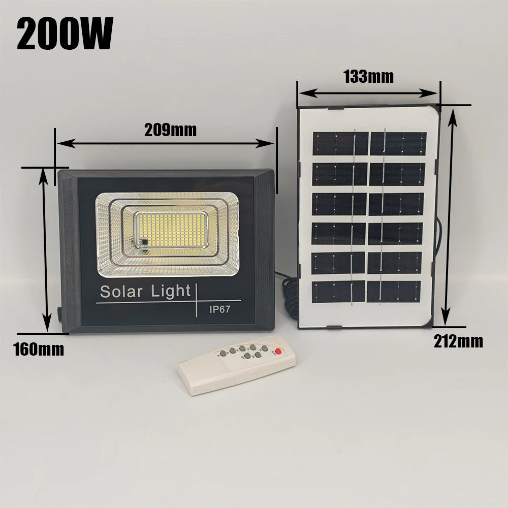 Solar Flood Lights 50w 100w 200w 300w 500w LED Solar Powered Spotlight Outdoor Waterproof Reflector Solar with Remote Control