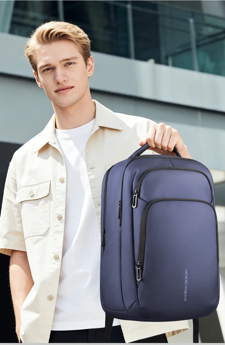 HK Business Travel Backpack Men Waterproof  17.3 Inch Laptop Backpack with USB Port Casual Daypack for Work College Computer Bag