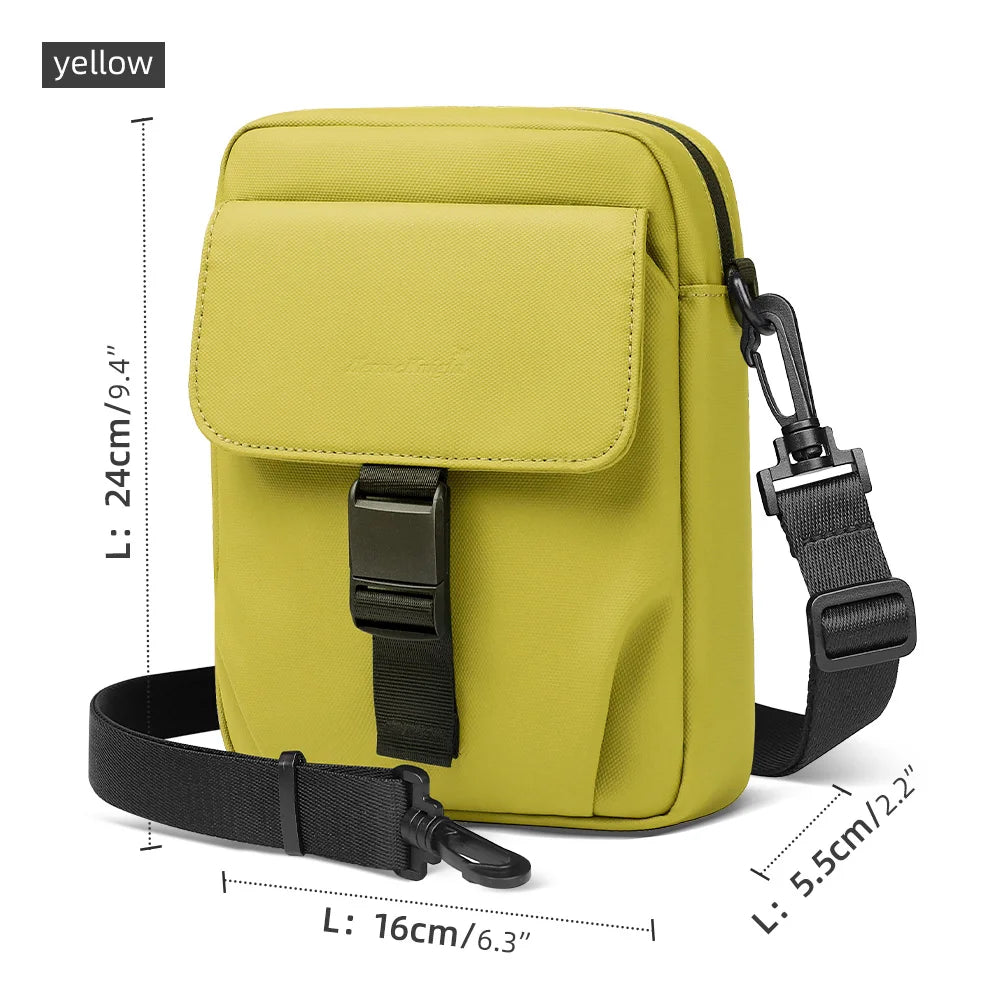 HK Men's Side Shoulder Bag Water-resistent Crossbody Bag For Men Travel Passport Wallet Mini Cell Phone Bag Pouch Sling Packs