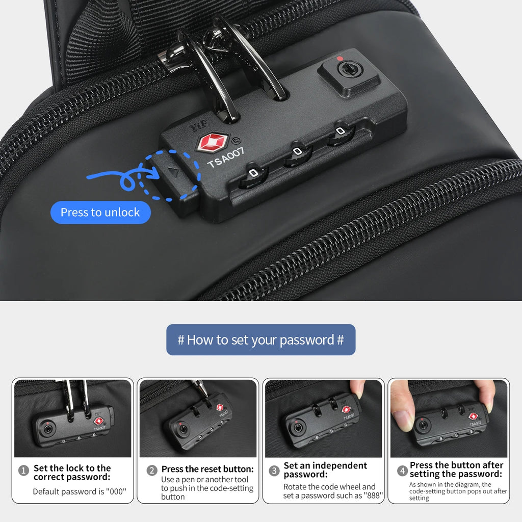 Tigernu Chest Bag Men 9.7inch IPad Pack Korean Style Shoulder Bag Waterproof Crossbody Bag Men's Anti-Theft Pack TSA