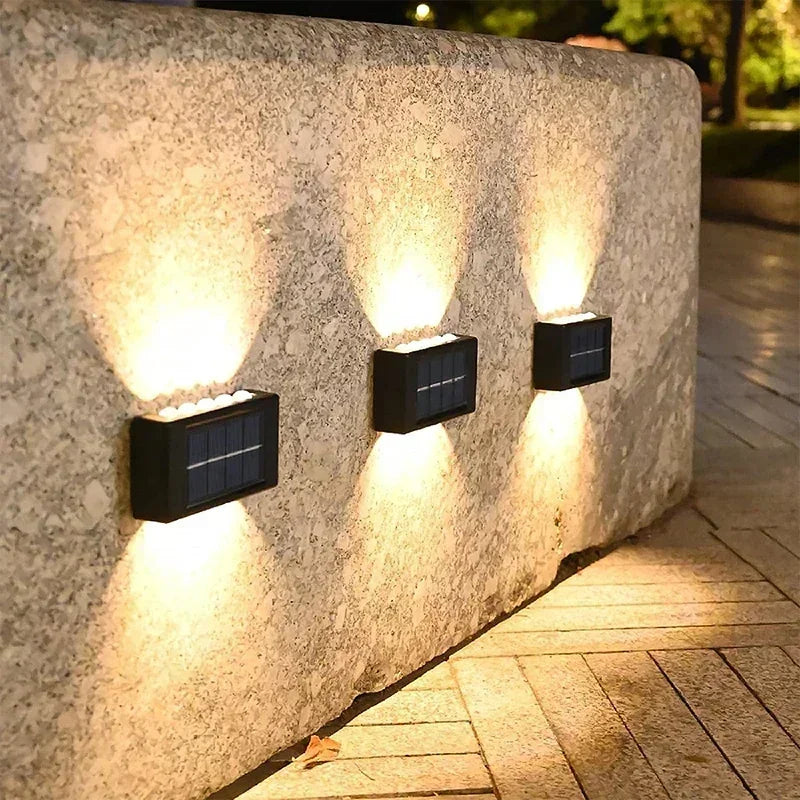 Solar Wall Lamp Outdoor Waterproof Solar Lights Up And Down Convex lens Lighting For Garden Street Landscape Balcony Outdoor Dec
