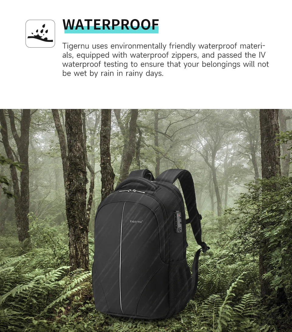 Tigernu Vacuum Compression Backpacks 15.6 17inch Laptop Backpack Men Automatic Vacuum Backpack No Pump Travel Backpack Bags TSA