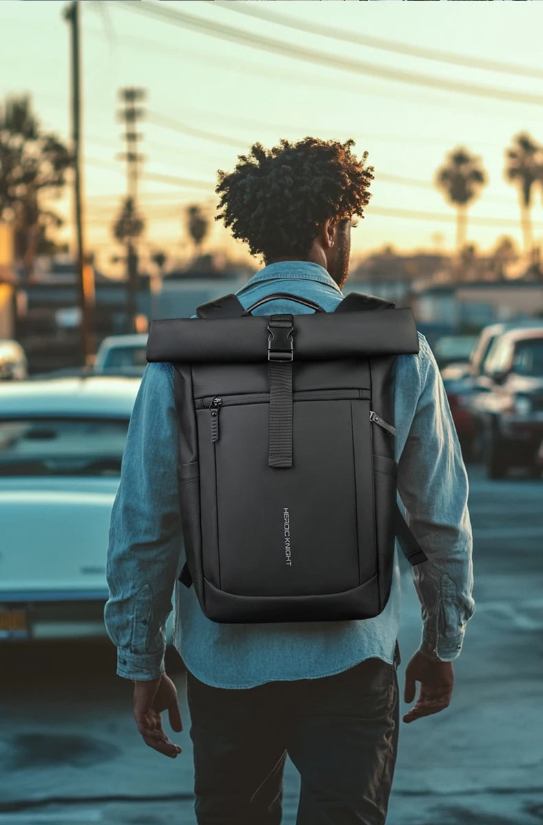 HK Multifunctional Travel Backpack for Men Large Roll-top Hiking Backpack Waterproof 15.6 Inch Laptop Bag Outdoor Sport Rucksack