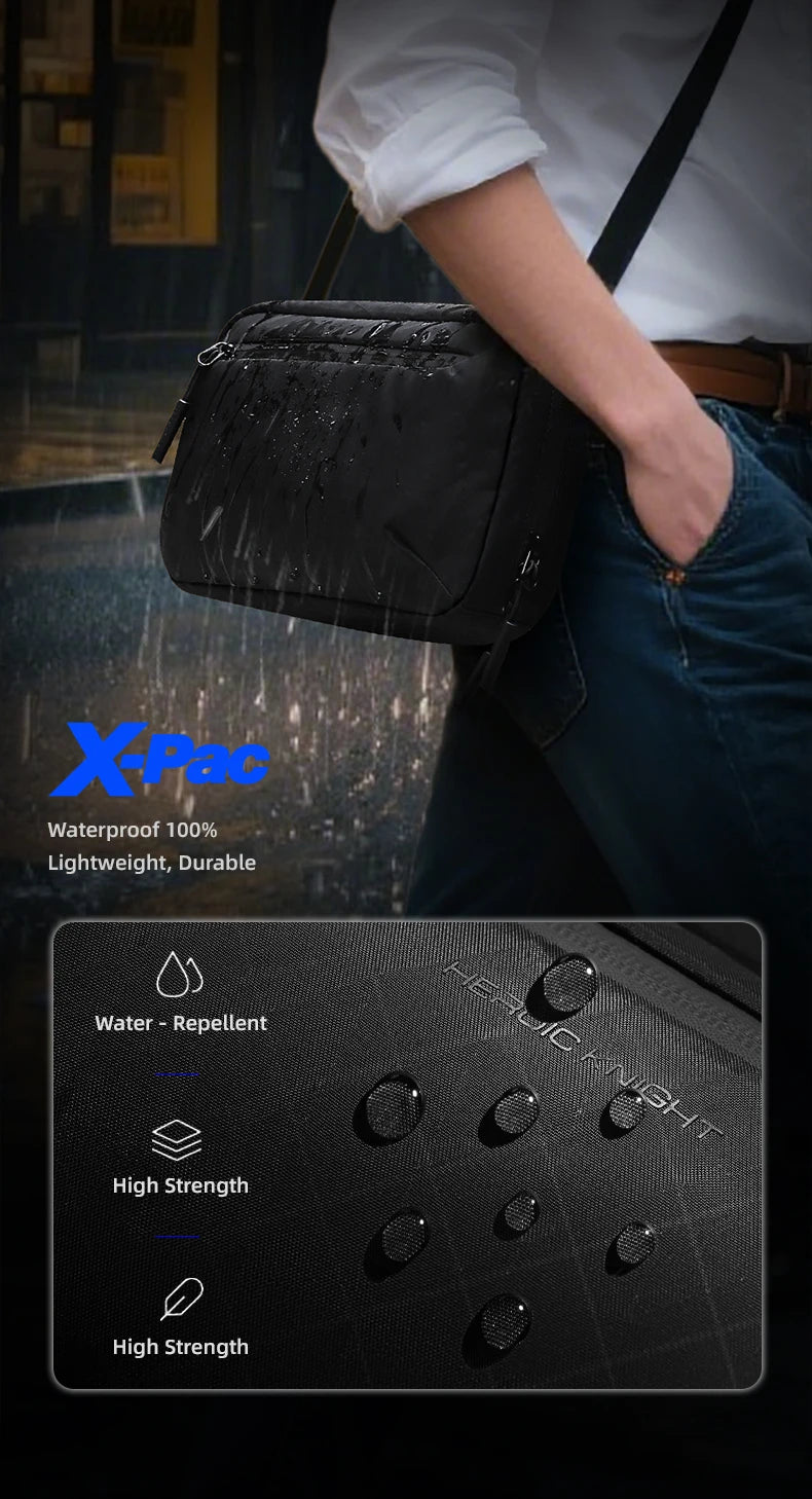 HK Ultra-light Crossbody Sling Bag Man Waterproof X-Pac Fabric Men's Shoulder Bag Outdoor Travel Phone Pouch for Hiking Trekking