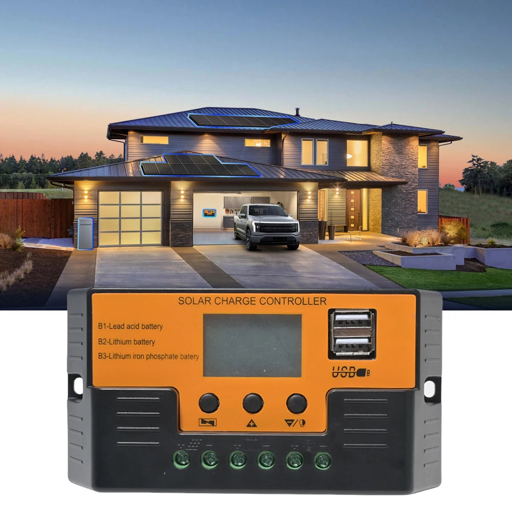 Solar Regulator 12V/24V 30A 20A 10A Solar Charge Controller Battery Charger LCD Display Dual Output USB 5V Solar Panel Controlle