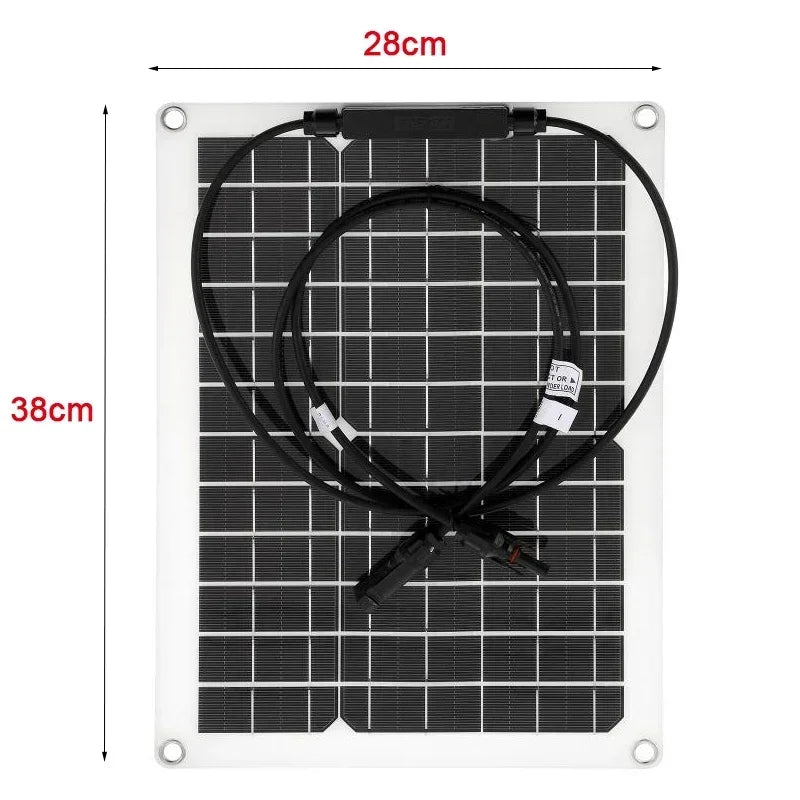 Solar Power System Kit Battery Charger 30W Solar Panel 10-60A Charge Controller Complete Power Generation Home Grid Camp