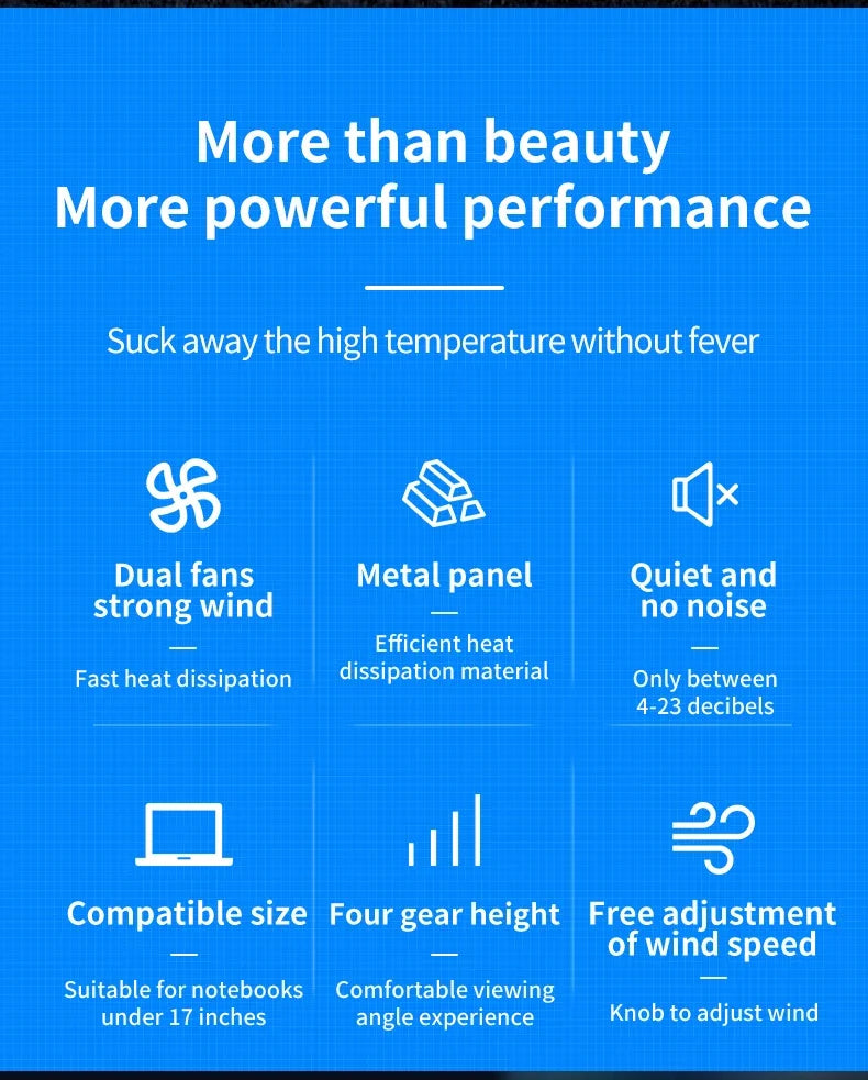 Q100 17inch Gaming Laptop Cooler Fan Led Screen Two USB Port 2600RPM Laptop Cooling Pad Notebook Stand For Laptop Fan Cooler