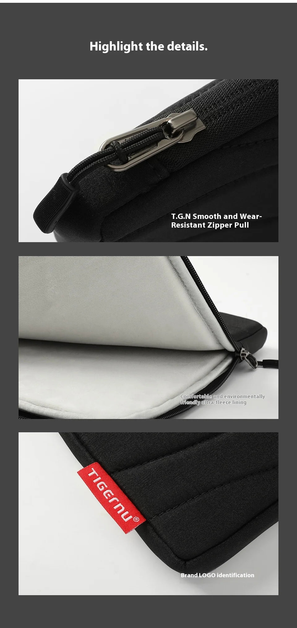 Tigernu Laptop Inner Bags 11/13/14 Inch Computer Bag Protective Cover Front Pocket Can Hold Power Light Laptop Cases Women Bags