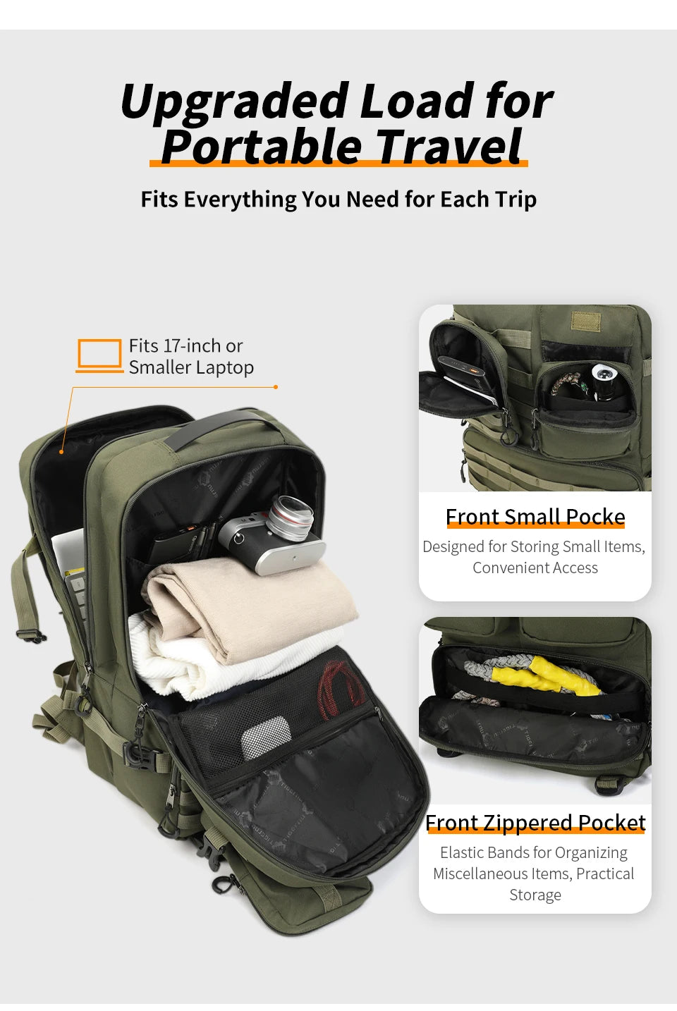 Tigernu Tactical Backpack Men Camping Trekking Fishing Bag Waterproof Rucksacks Travel Hunting Backpacks Outdoor Bags Knapsacks