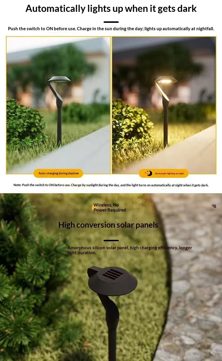 2pc Solar Energy Saving Lamp Super Bright Solar Lawn Lamp Waterproof Household Garden Villa Courtyard LED Solar Lamp