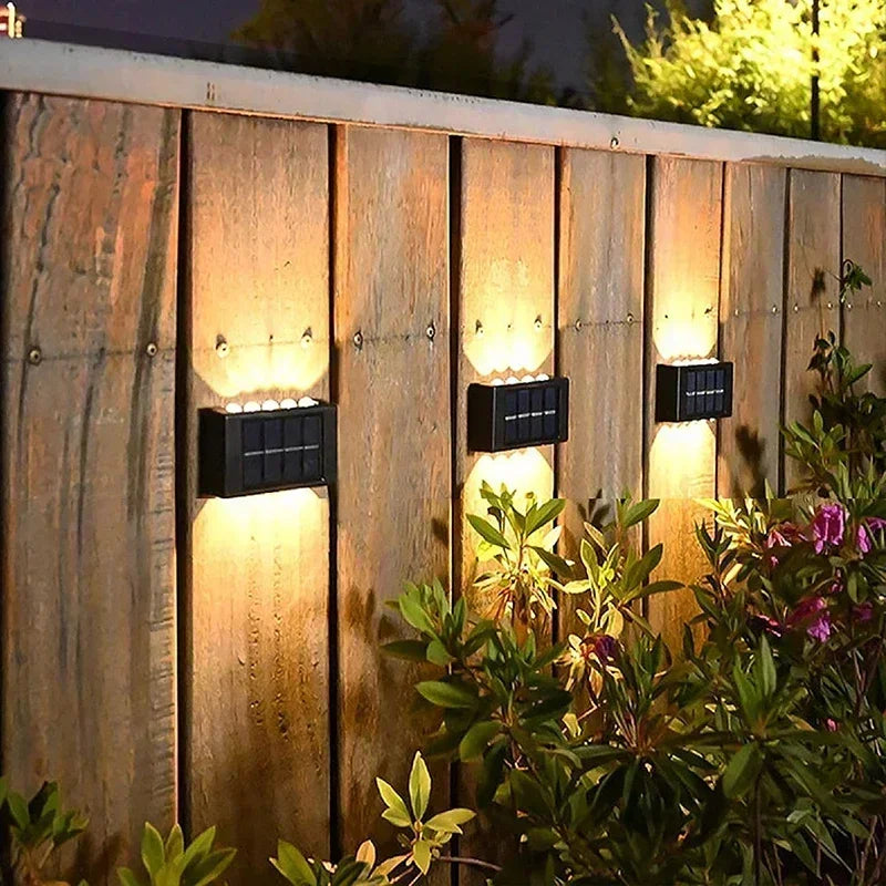 Solar Wall Lamp Outdoor Waterproof Solar Lights Up And Down Convex lens Lighting For Garden Street Landscape Balcony Outdoor Dec