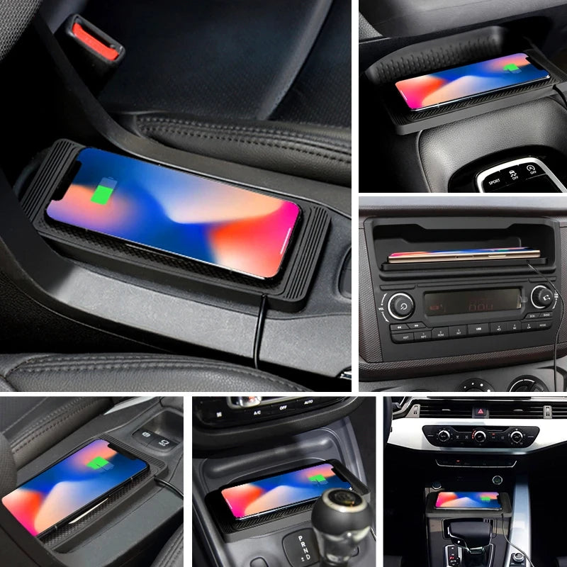 15W Wireless Car Charger Pad Non-Slip Qi Fast Charging for Android & iPhone 11/12/13/14 - Vehicle Phone Charger