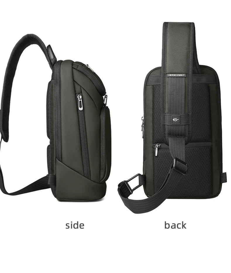 HK Multifunction Men's Shoulder Bag Waterproof Crossbody Bag Fit 11 inch iPad Lightweight Messenger Sling Bag for Travel Outdoor