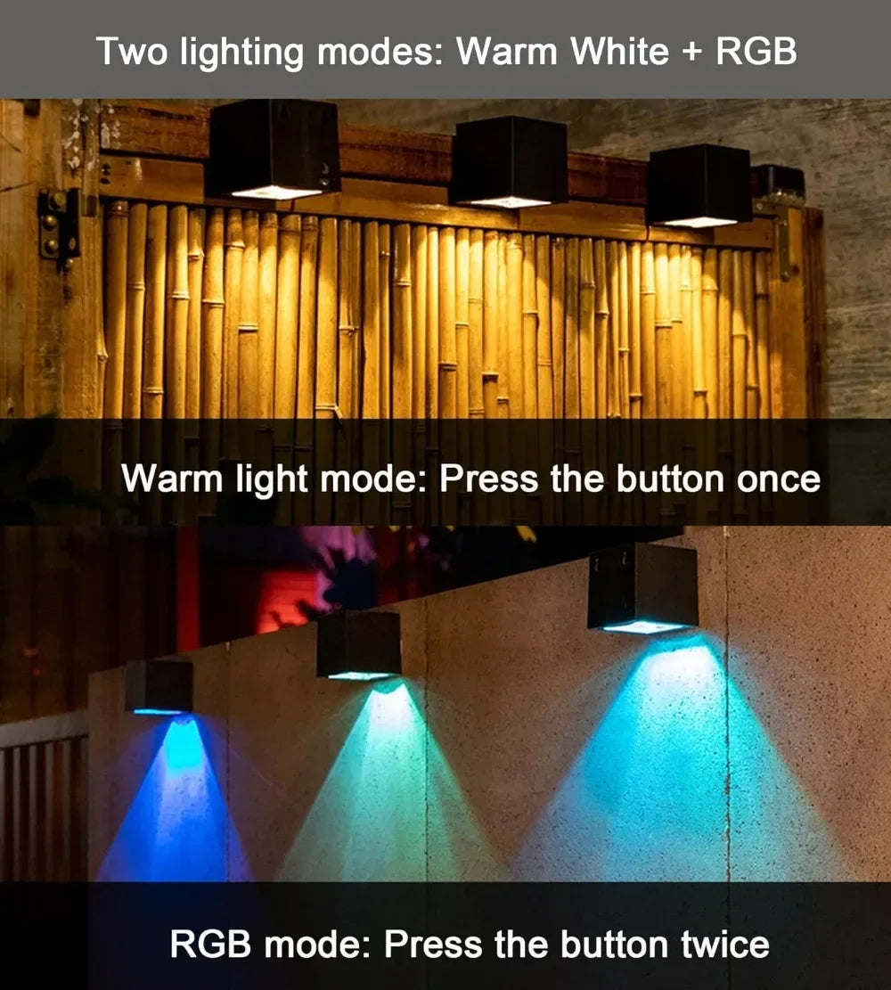 Solar Lights for Outdoor Solar Wall Lights Garden LED Solar Light Wireless Waterproof Fence Lighting for Porch Path Garage