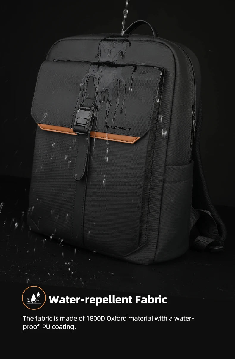HK Vintage Flap Backpack for Men Waterproof 15.6 inch Laptop Backpack Casual College School Computer Bag Travel Backpack Daypack