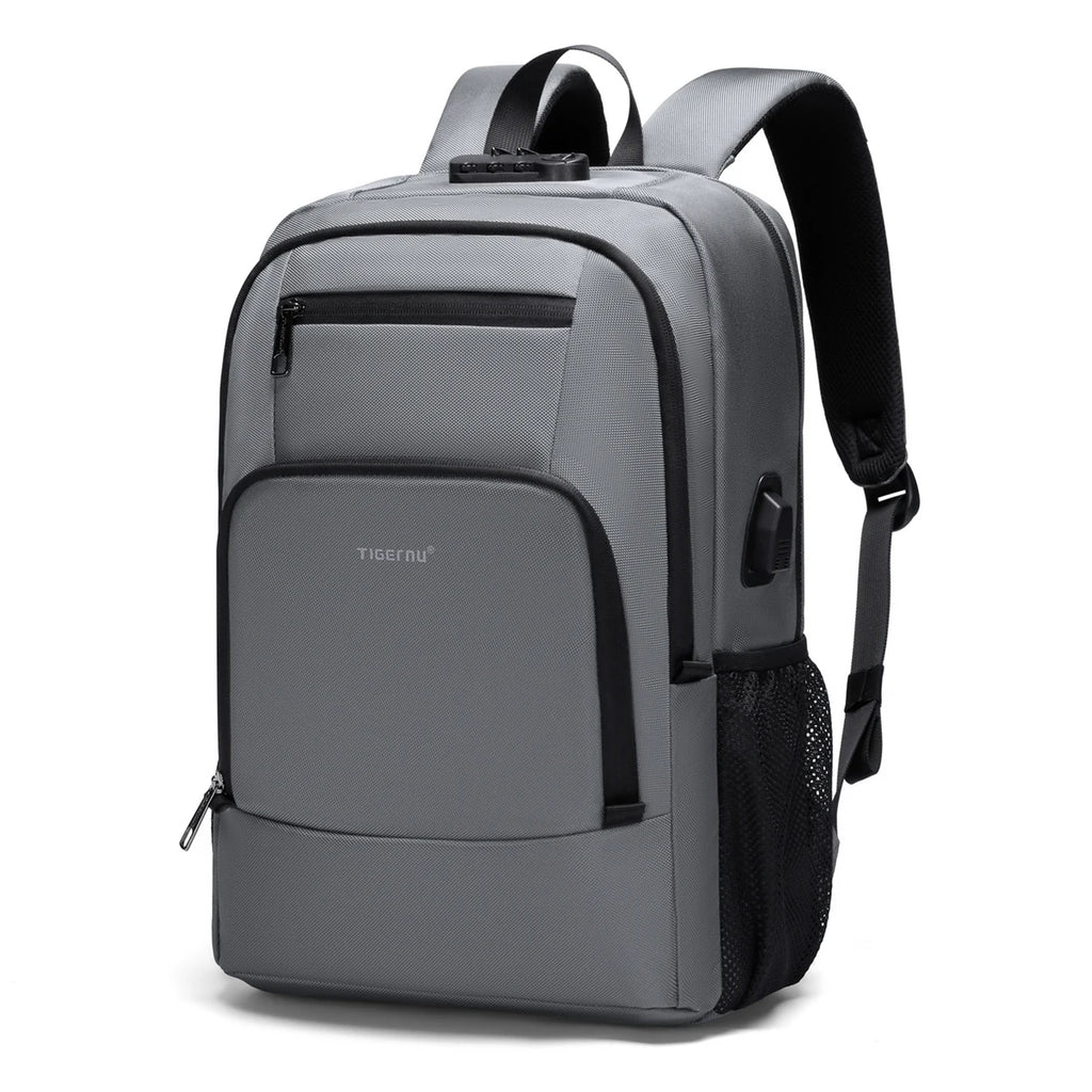 Tigernu 15.6 Laptop Backpack Business Travel Daily Backpack With External USB Port Wear‑Resistant Suspended Zipper Anti‑Theft