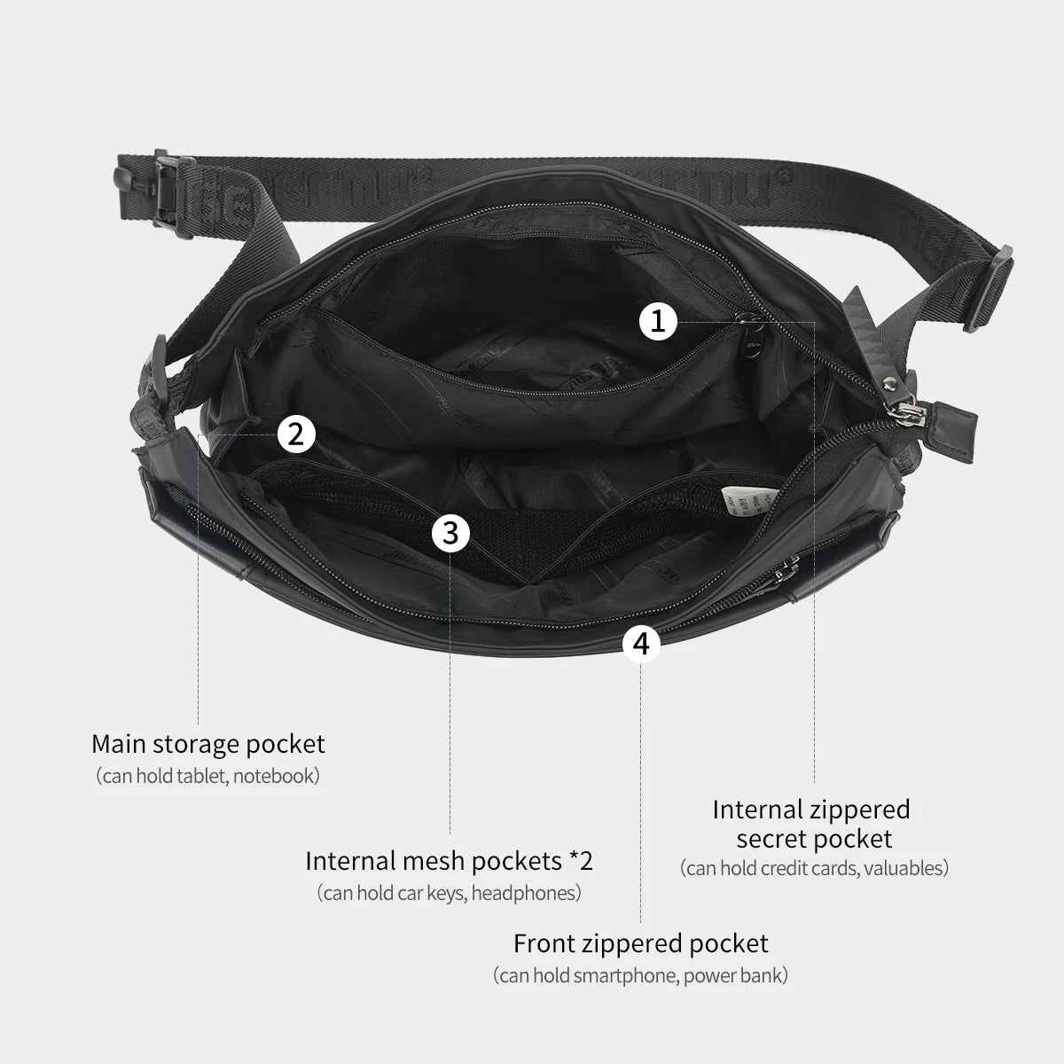Tigernu Shoulder Bags Cross Bag Fashion Men's Bag Aesthetic Bags For Men Korean Shoulder Bag Male Chest Bag Lightweight Slingbag