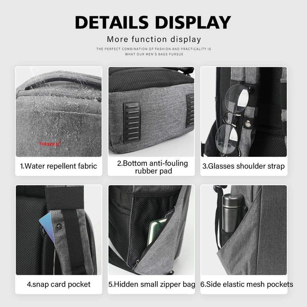 Tigernu Men Anti Theft Backpack 15.6inch Laptop Backpack Bags With USB Port Travel Bags Male Mochila Casual Schoolbags Knapsack