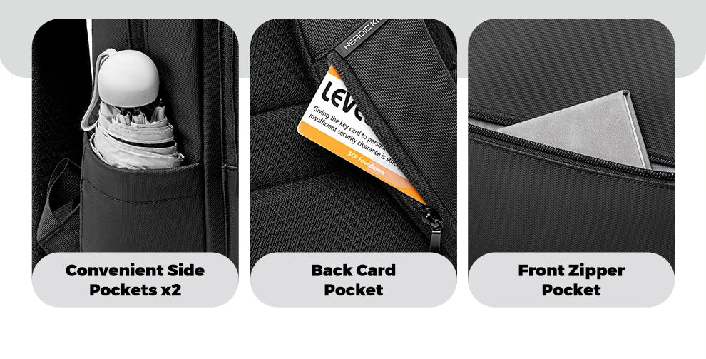HK Stylish Business Backpack for Men Waterproof 15.6 inch Laptop Backpack Travel School Bag Large Capacity Daypack Computer Bag