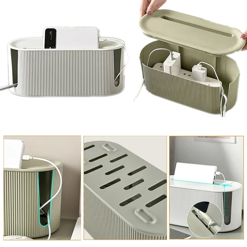 2024 Nordic Plug Board Storage Box Cable Wire Organizer Case Socket Wireless WiFi Router Bracelet Desktop Data Line Holder Shelf