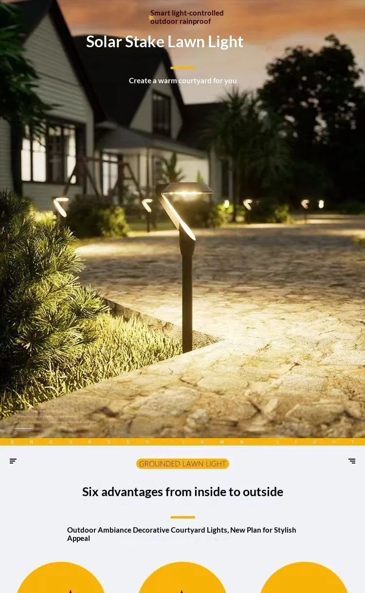2pc Solar Energy Saving Lamp Super Bright Solar Lawn Lamp Waterproof Household Garden Villa Courtyard LED Solar Lamp