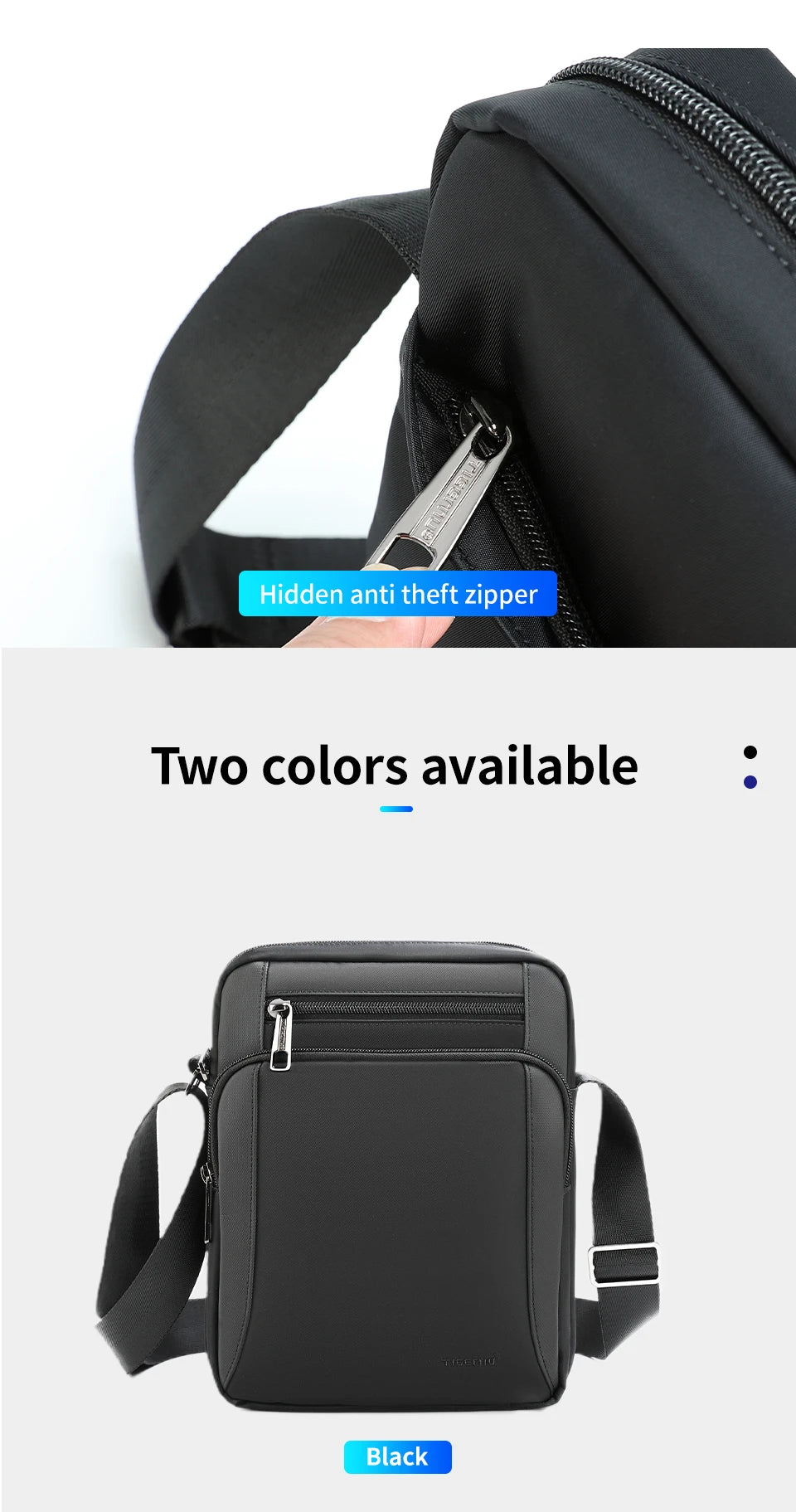 Tigernu Men's Shoulder Bag Male Business Bag Messenger Bag Waterproof Crossbody Bags For Men Lightweight Shoulder Sling Bag Male