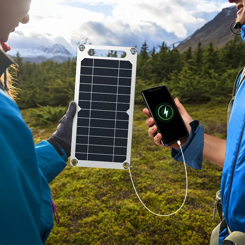 Solar panel, 10W/5W USB 5V portable solar charger, suitable for mobile phones, outdoor use, powered by solar energy