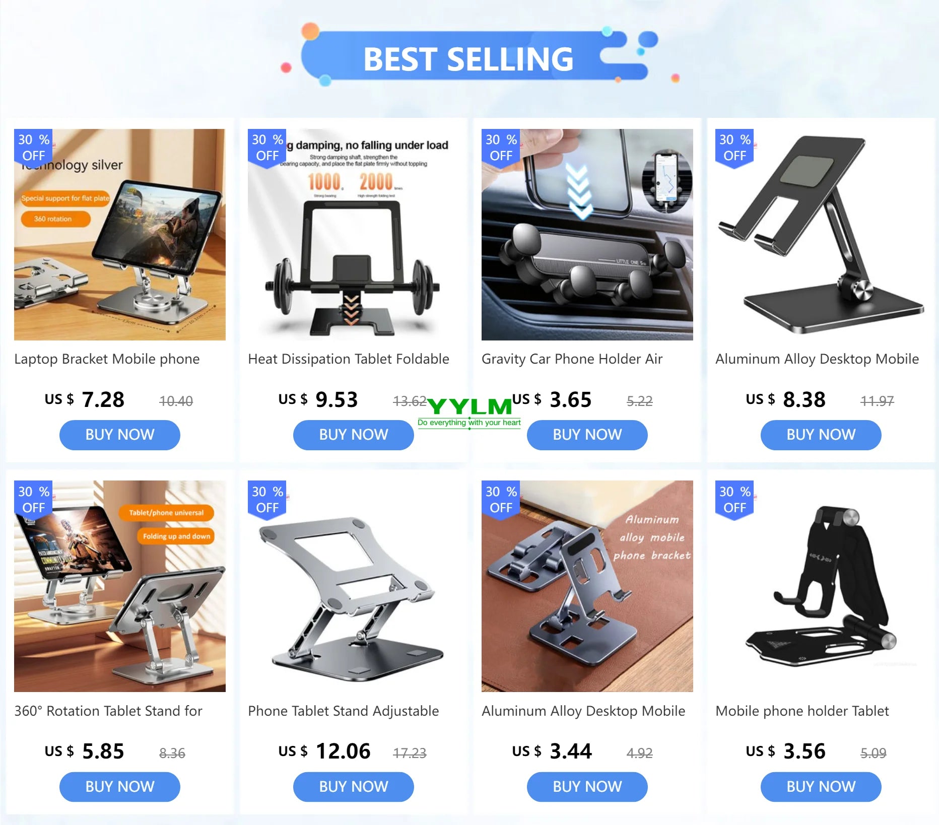 Foldable Mobile Phone Holder 360 Degree Rotating Swivel  Hollowed Tablet Riser Anti Slip Height Adjustable for IPad/iPhone 14