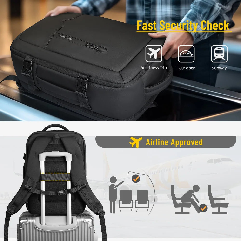 HK Travel Boarding Backpack Multifunctional 17 inch Laptop Bag Large Capacity Business Backpack Leisure Computer Bag Short Trip