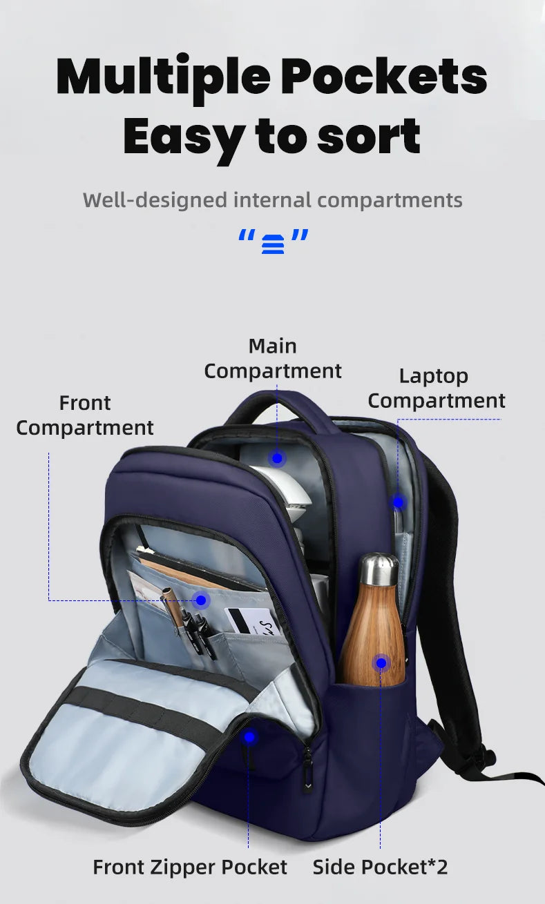 HK Travel Backpack for Men Airline Approved 17” Laptop Business Backpack Large Capacity Rucksack With USB Port Computer Backpack