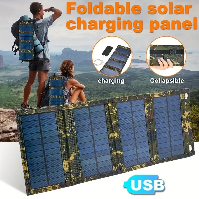 Portable USB Foldable Solar Panel, Folding Solar Panels For Travel, Mobile Phone Charging Bank Flashlight  Fan  Mobile Phone Ba
