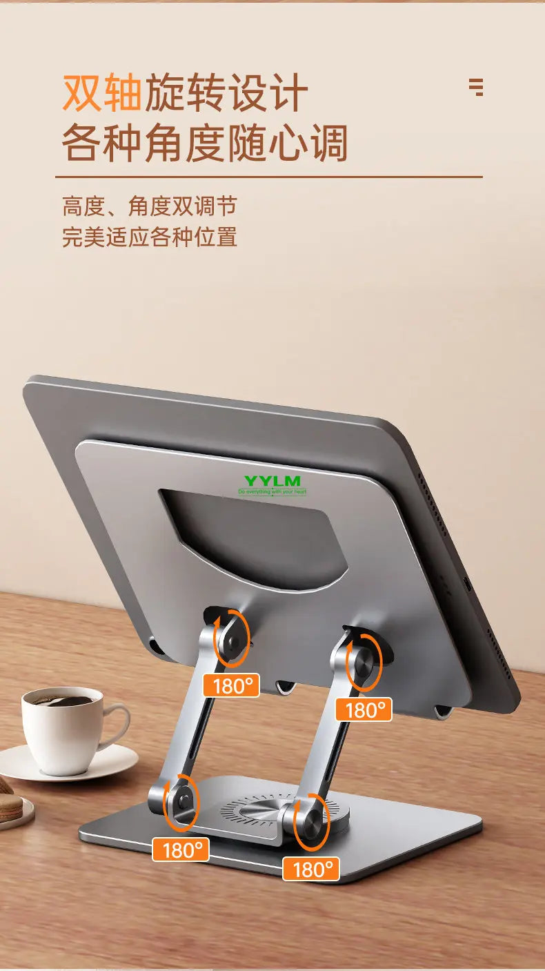 Foldable Mobile Phone Holder 360 Degree Rotating Swivel  Hollowed Tablet Riser Anti Slip Height Adjustable for IPad/iPhone 14