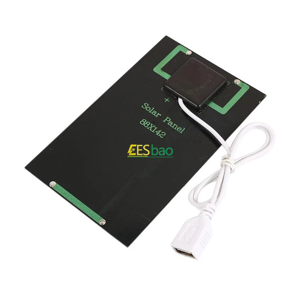 USB Solar Panel Outdoor 5W 5V Portable Solar Charger Pane Climbing Fast Charger Polysilicon Travel DIY Solar Charger Generator