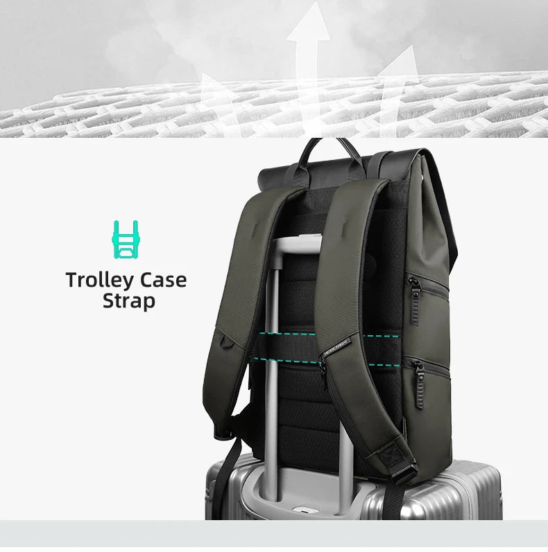 HK Large Travel Backpack for Men Vintage Business Backpack Waterproof 15.6 inch Laptop School Bag Multifunction Hiking Rucksuck
