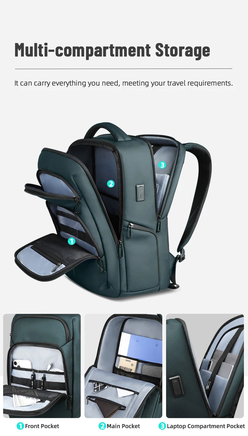 HK-Laptop Backpack Waterproof Embossed Oxford Fabric Large Capacity USB-Equipped Backpack for Commuting School and Business