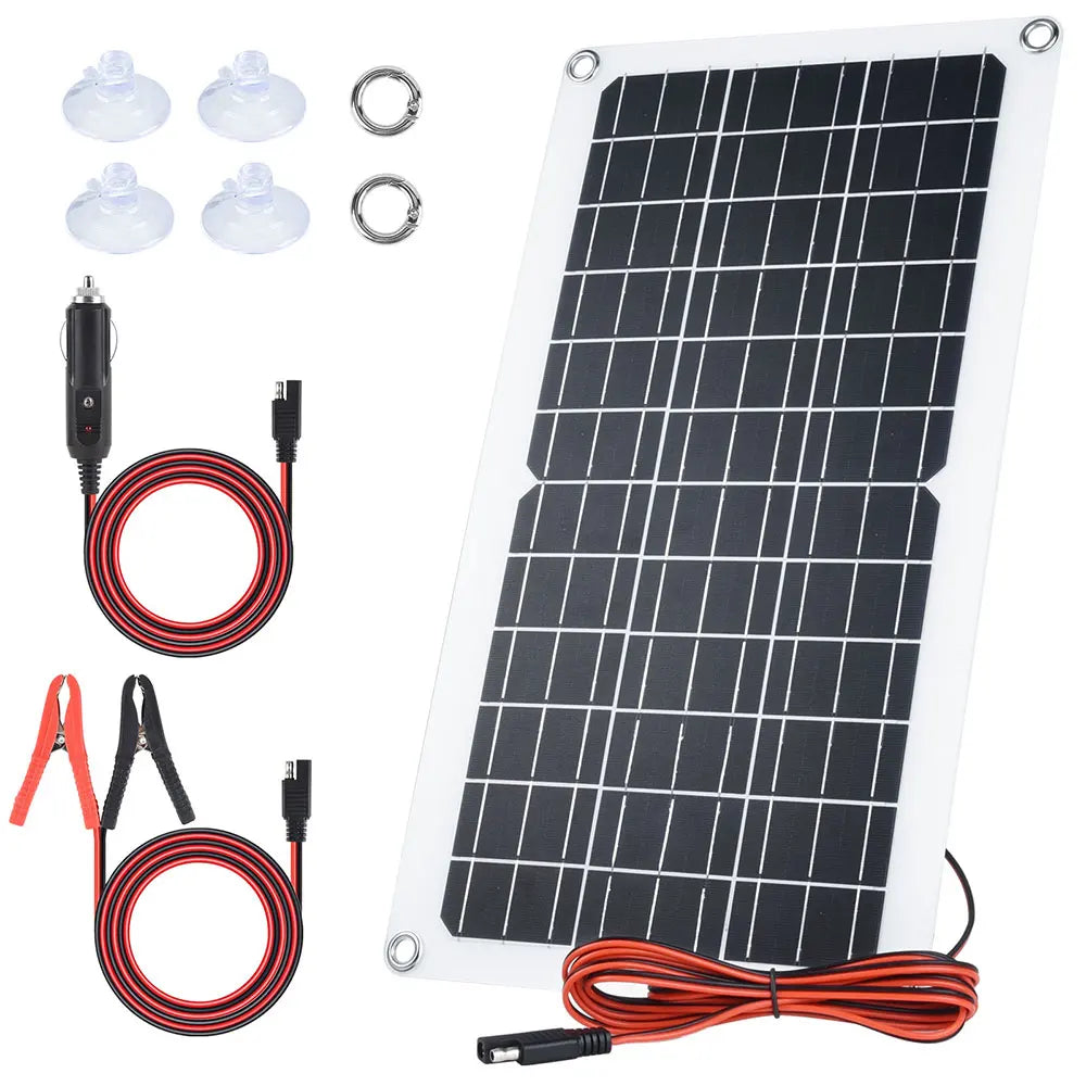 Soshine 12V 15W Solar Panel Battery Charger Maintainer Smart 3-Stage Solar Panel Trickle Charger with LED Indicator & 2 Methods