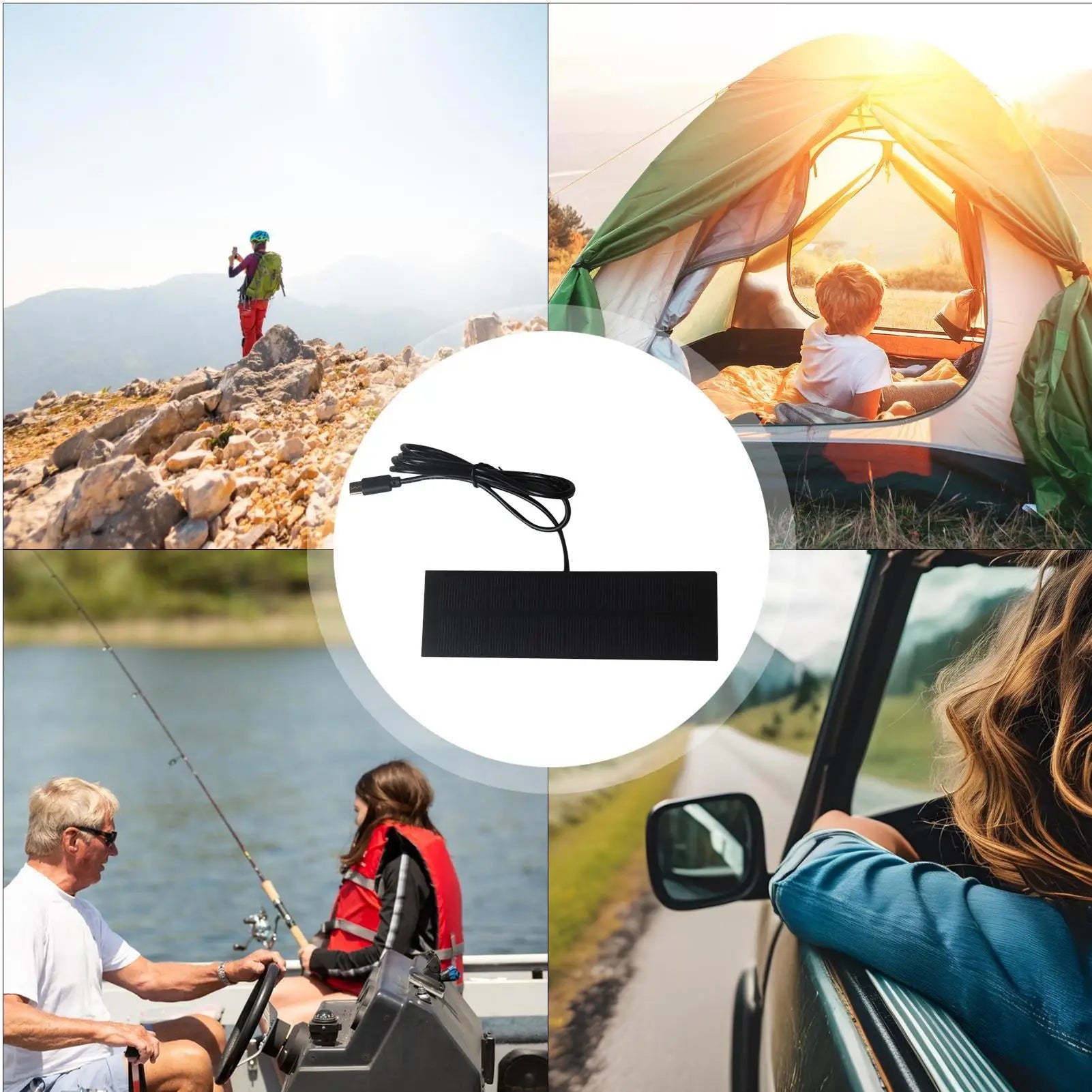 5W 5V Solar Charger Type-c Portable Power Bank Panel for Phone USB Devices Security Camera Camping Emergency Power Outage Backup