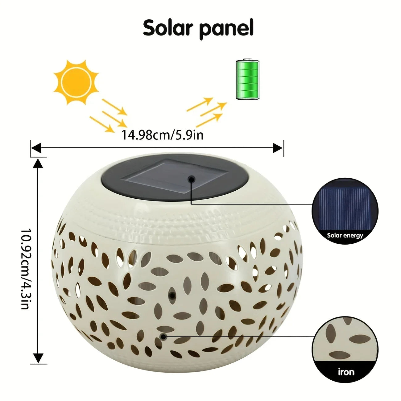 Solar Table Light Outdoor Solar Powered LED Lamp Hollowed-Out Metal Desktop Decorative Lantern Patio Garden light Desktop Light