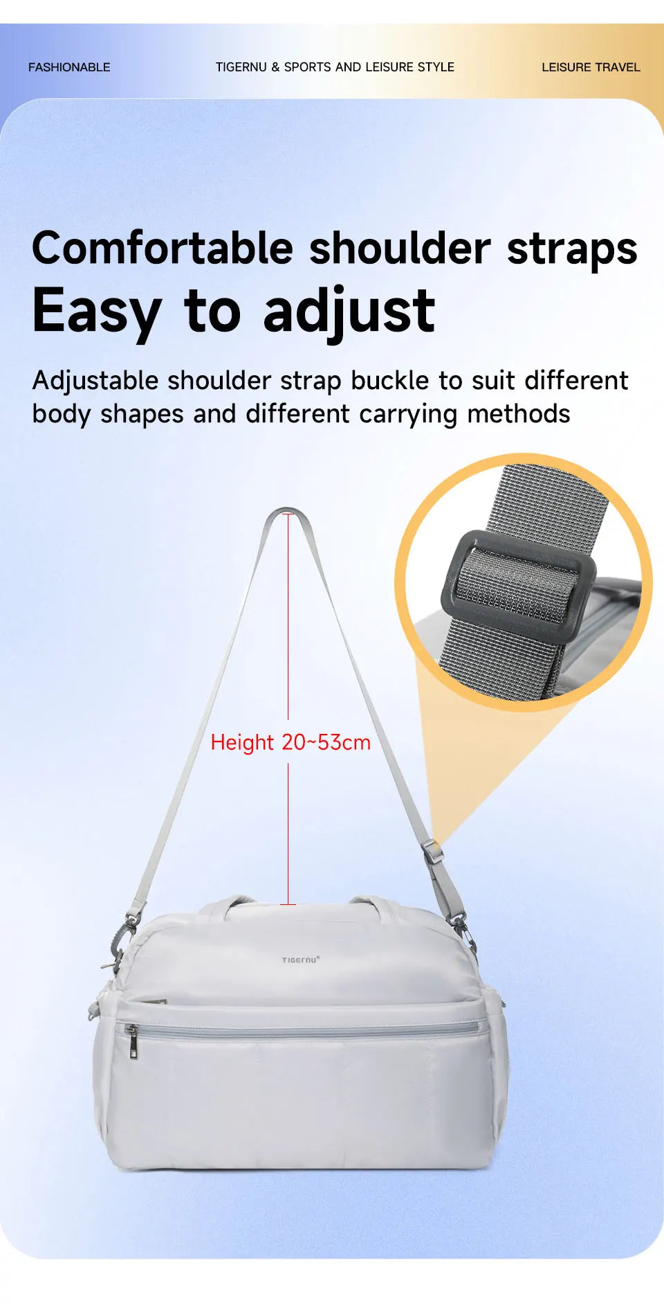 Tigernu Women Tote Bags Large Capacity Handbag Female Bags Lightweight Travel Duffle Bag Large Capacity Storage Luggage Handbag