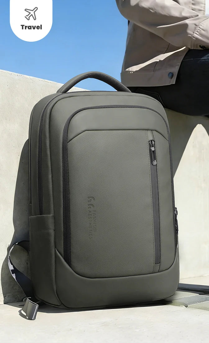 HK Multi Pocket Business Backpack Waterproof 17 inch Laptop Backpack with USB Charging Port School Bag for Men Computer Rucksack