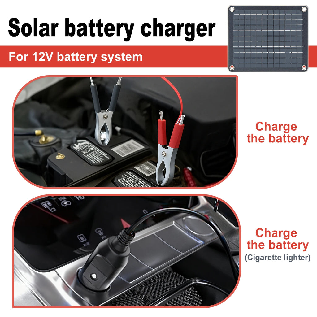 LEAORLD 7.5W 12V MPPT Solar Battery Charger, Solar Panel Maintenance Device, Solar Panel Trickle Charging Kit
