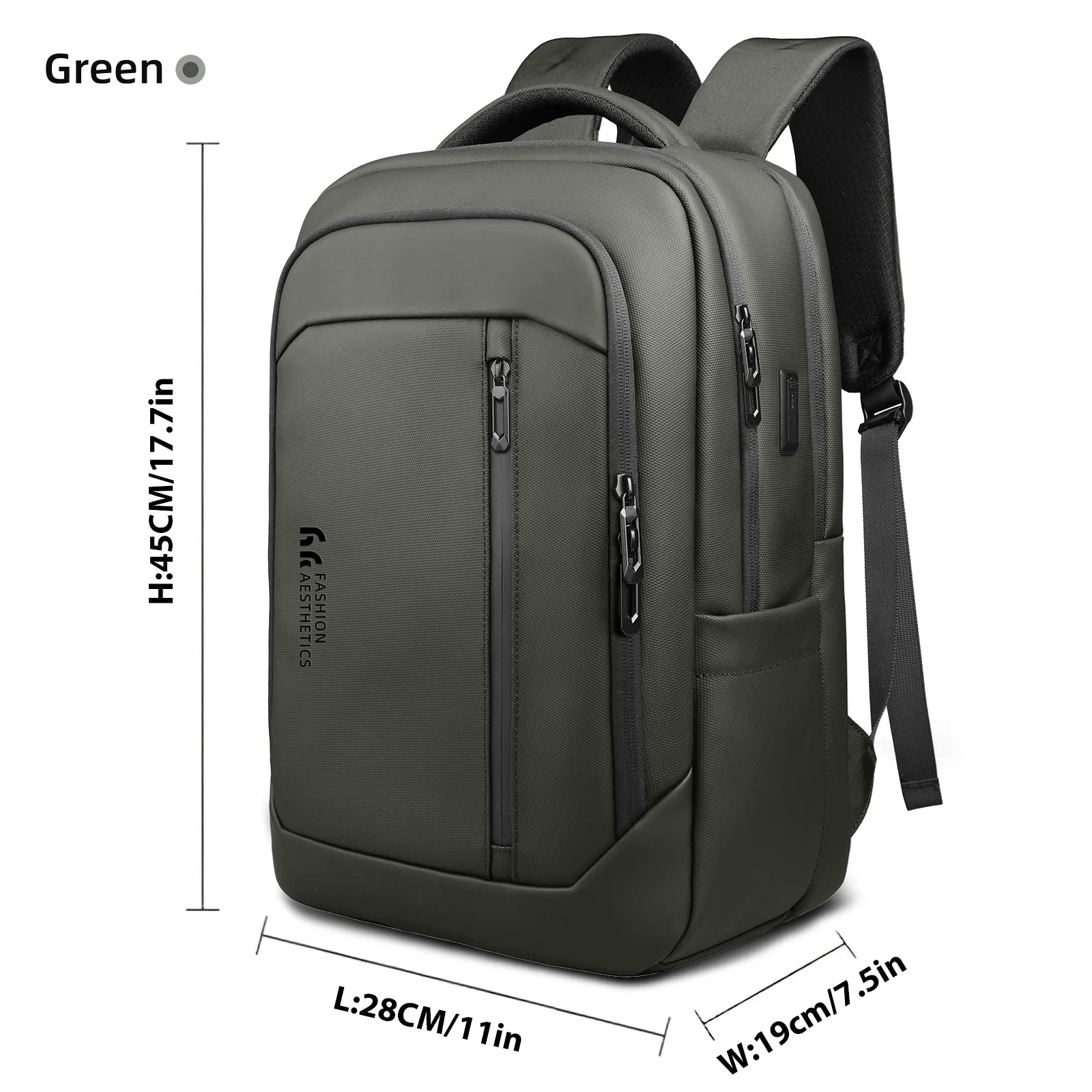 HK Travel Backpack for Men Airline Approved 17” Laptop Business Backpack Large Capacity Rucksack With USB Port Computer Backpack