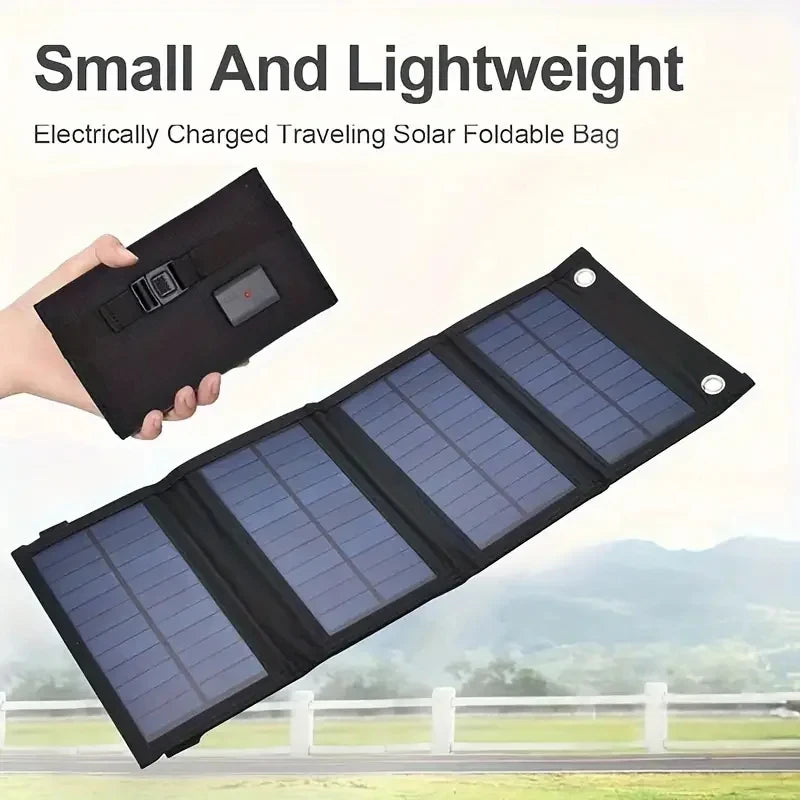 Portable USB Foldable Solar Panel, Folding Solar Panels For Travel, Mobile Phone Charging Bank Flashlight  Fan  Mobile Phone Ba