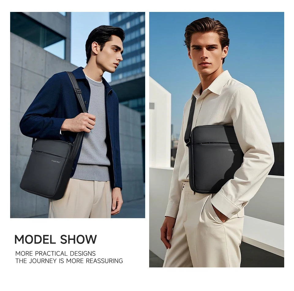 Tigernu Men Messenger Bags Waterproof Shoulder Bags For Men 9.7 11inch IPad Bag Male Business Bags Crossbody Bag Slingbag Mini