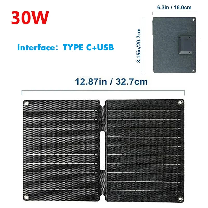 80W Folding Solar Panel IP65 Waterproof Portable Solar Panel Charger Solar Cell for Cell Phone Laptop Backpacking Camping Hiking