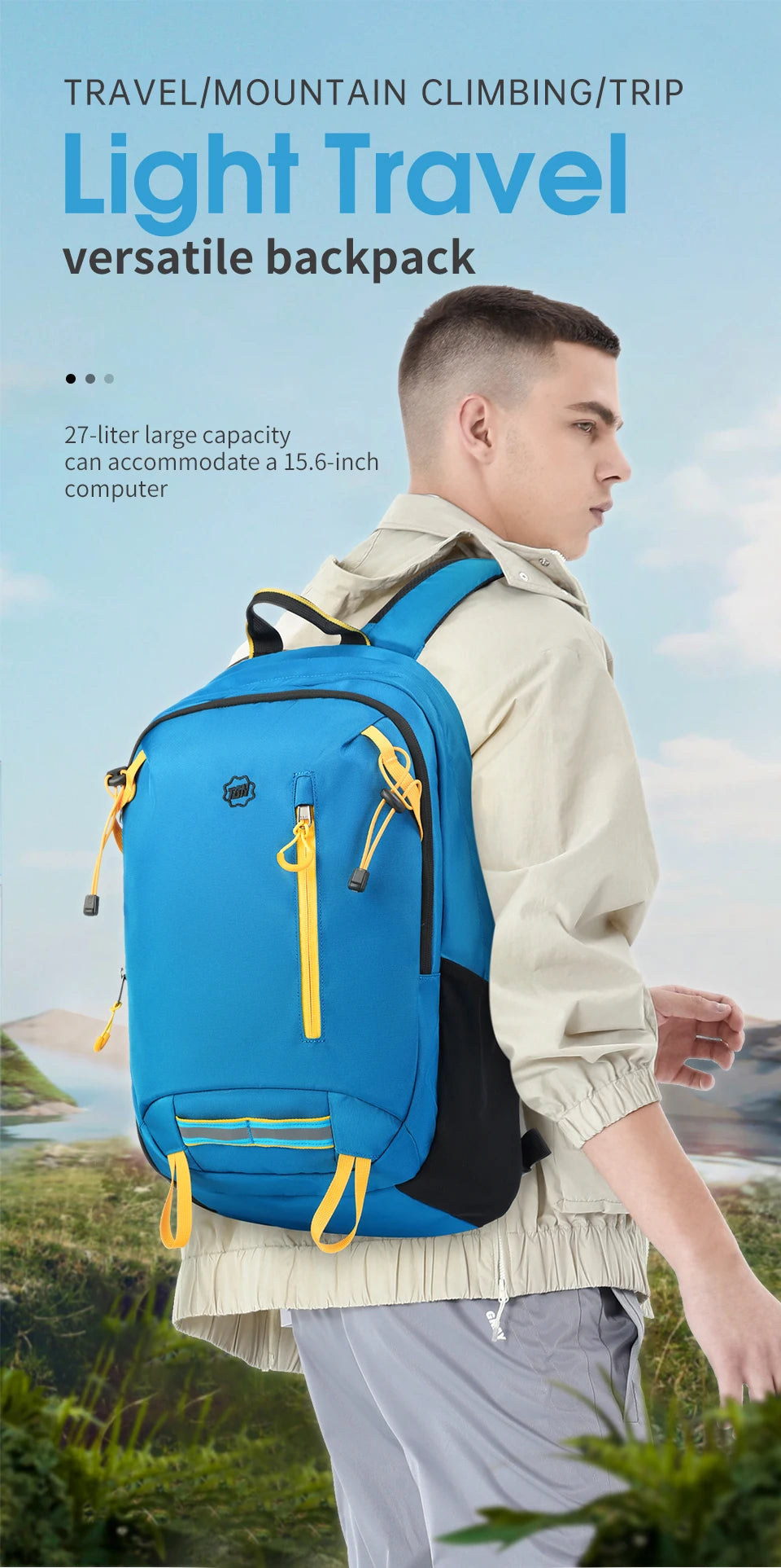 Tigernu Sport Backpacks For Men 15.6inch Laptop Backpack Casual Backpack Men Travel Bag Outdoor Backpack Waterproof Bag Knapsack