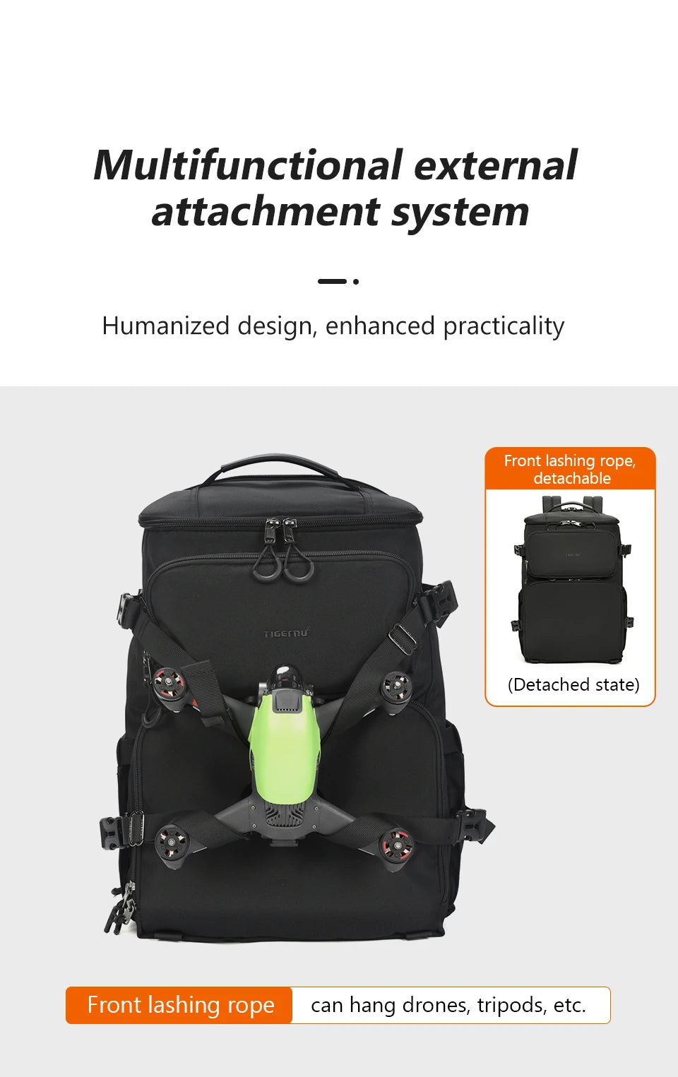 Tigernu Backpacks Men Camera Backpack 14 15.6inch Laptop Backpacks Drone Package Waterproof Cover Travel Backpack Bags Knapsack
